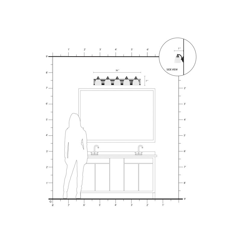 Darby Home Co Springfield 5 Light Dimmable Vanity Light & Reviews